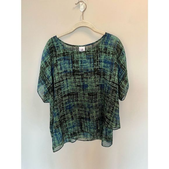 CAbi Tops - Cabi size small green short sleeve blouse